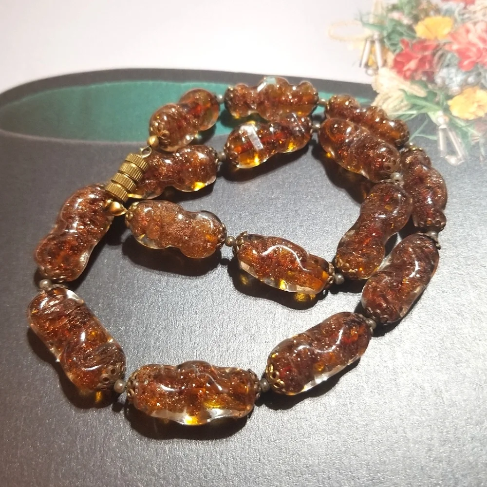RARE Antique Venetian BORO Glass Bead Necklace